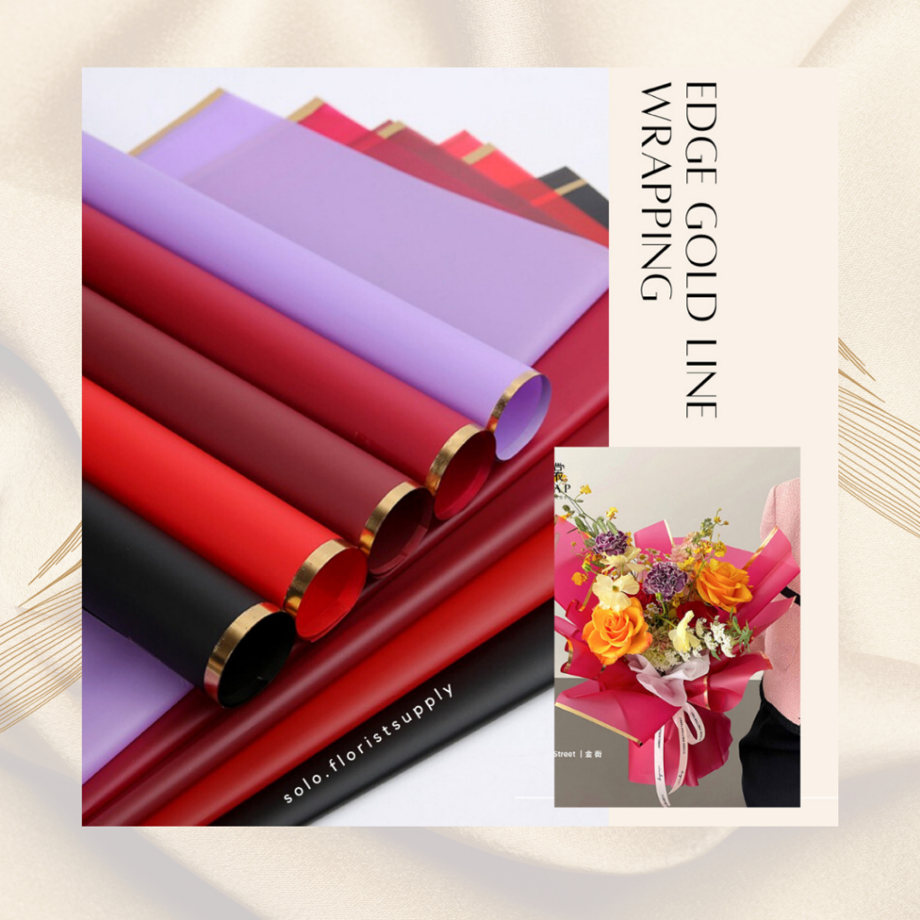 

EDGE GOLD LINE FLOWER WRAPPING COLOR TRANSPARENT CELLOPHANE KERTAS BUNGA BOUQUET PEMBUNGKUS BUKET KERTAS BUNGA POLOS UJUNG GARIS GOLD KERTAS KADO GIFT WATERPROOF WRAPPING PAPER BOUQUET BUNGA KERING BUKET BUNGA SABUN BUKET WISUDA CRAFT PAPER NONWOVEN PAPER