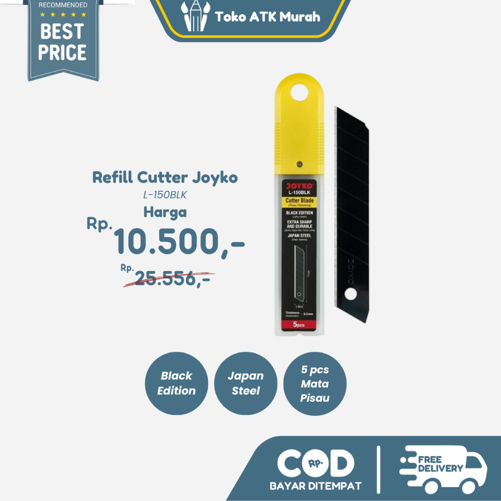 

Cutter Blade / Isi Pisau Joyko L-150BLK Japan Steel 5Pcs