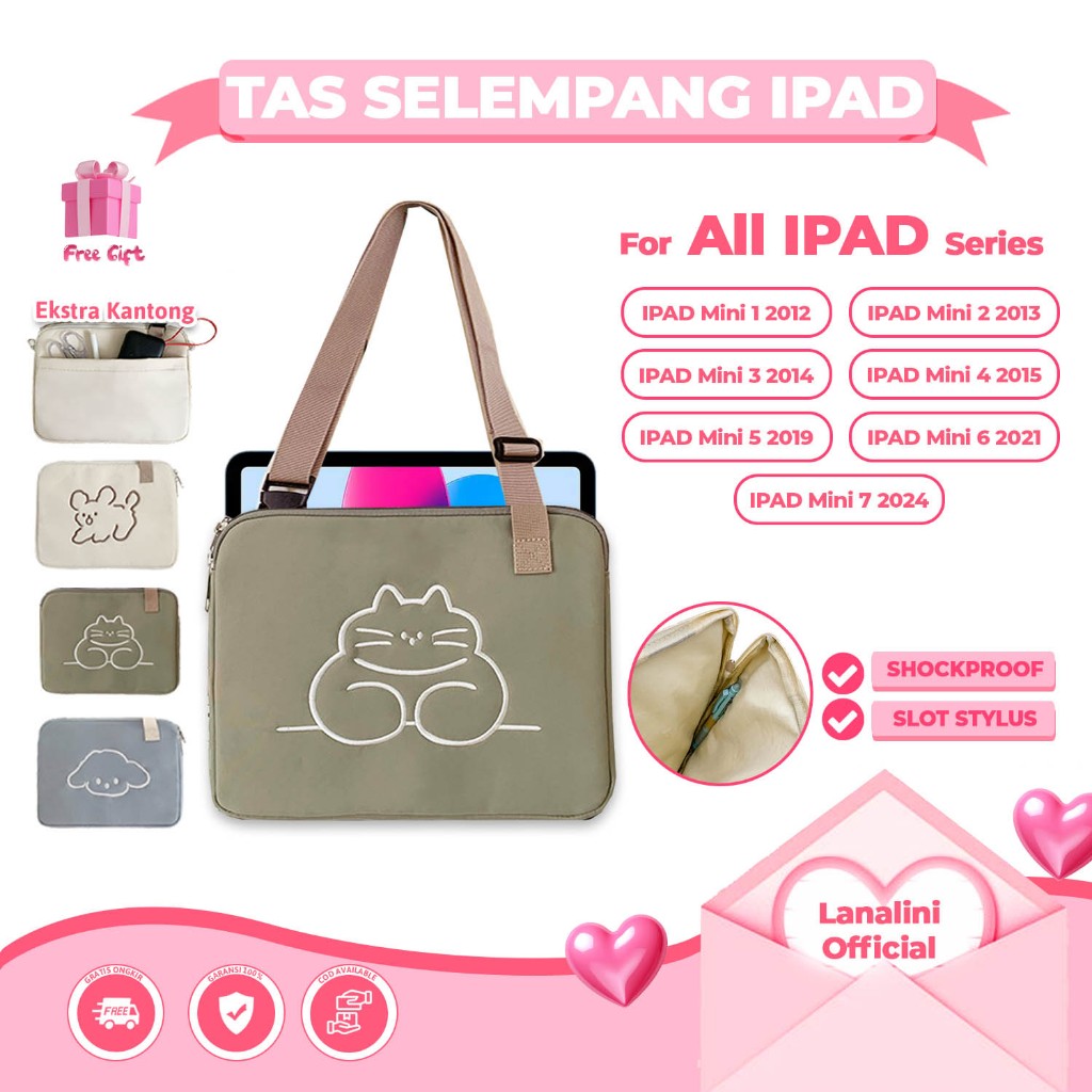 Tas Tote Bag Tab Pelindung Cover iPad Mini 7 7th 2024 6 6th 2021 8.3 7.9 inch Apple Tablet 1 2 3 Min