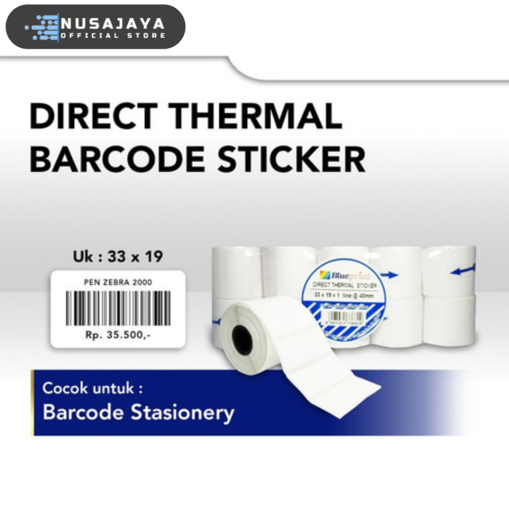 

Direct Thermal Sticker / Label Stiker BLUEPRINT 33x19x1 Line 40mm