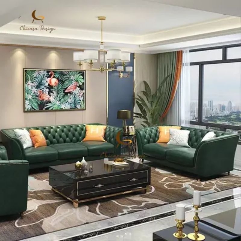 set sofa Chester Field 321 mewah berkualitas