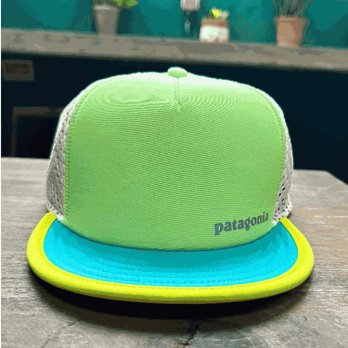 Patagonia Duckbill Trucker Hat Hijau Topi lari trail running original