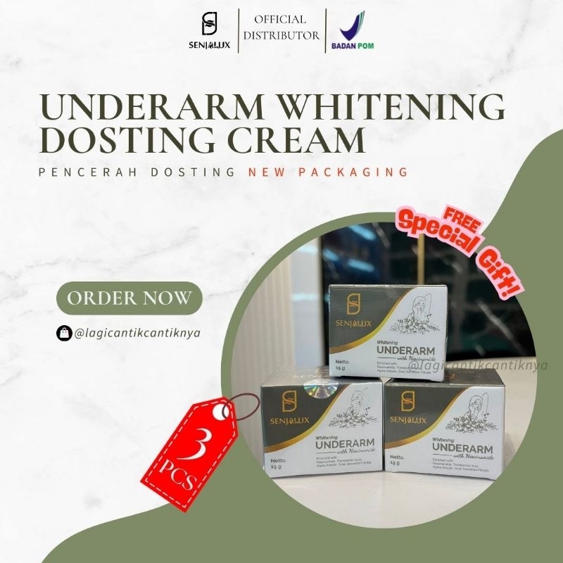 (Lacaca Agen) Ecer 3pcs CREAM LIPATAN AMPUH SENJA BEAUTY  - CREAM PEMUTIH KETIAK AMPUH - CREAM LEHER