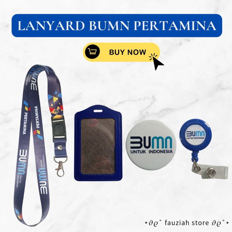 READY TALI ID CARD / LANYARD BUMN PERTAMINA Navy Termurah
