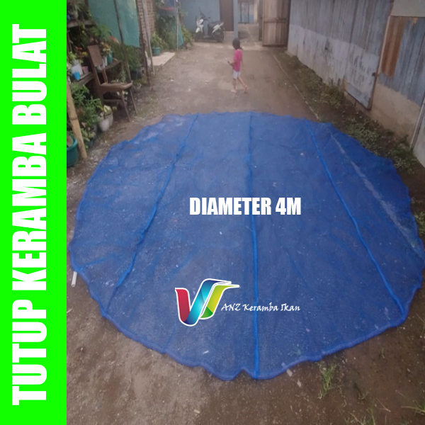 Tutup kolam Bioflok Tutup keramba bulat diameter 4 meter bahan RK 6mm² siap pakai