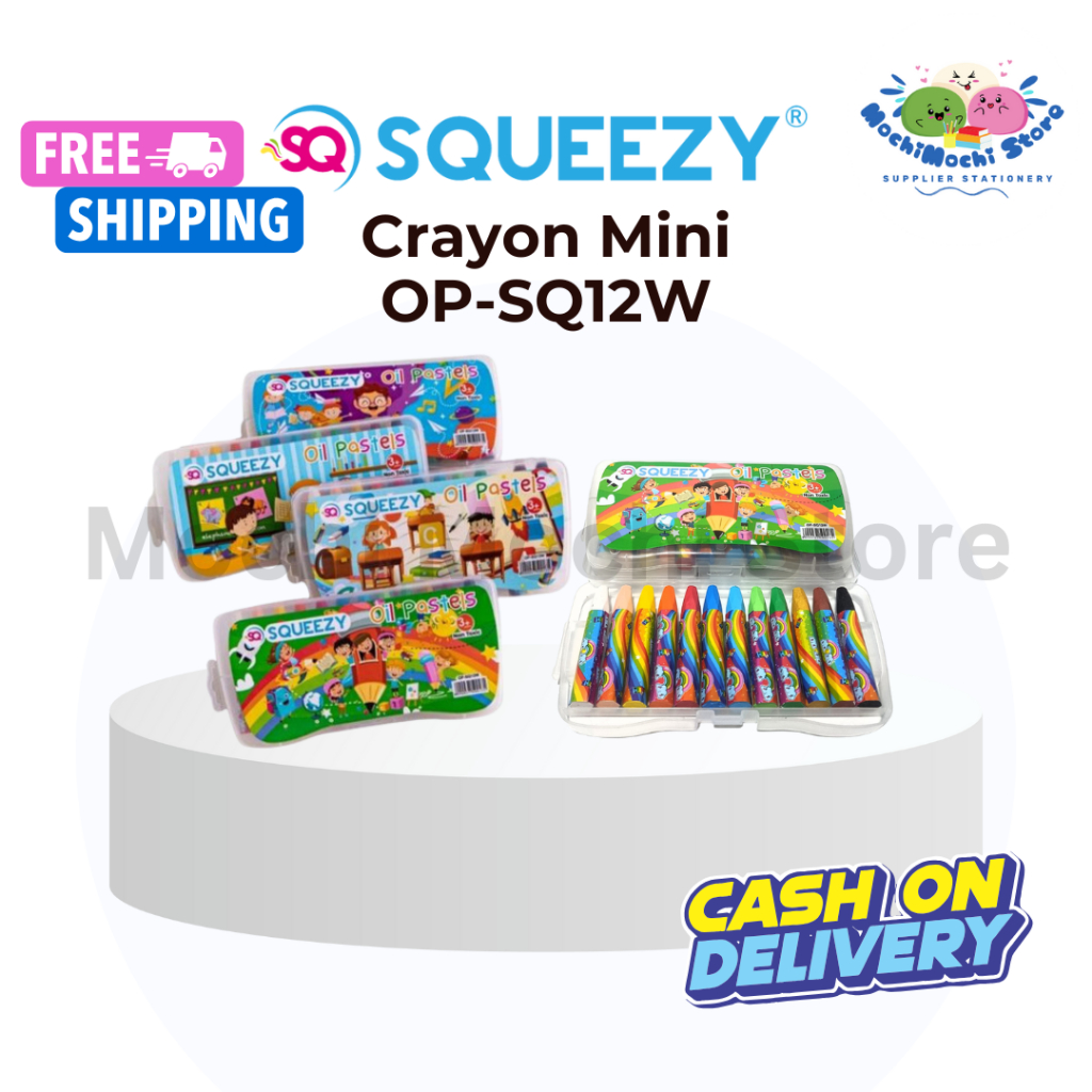 

Crayon Mini OP-SQ12W | Crayon Candy 12 Warna | Crayon Oil Pastel Murah | Krayon 12 Warna