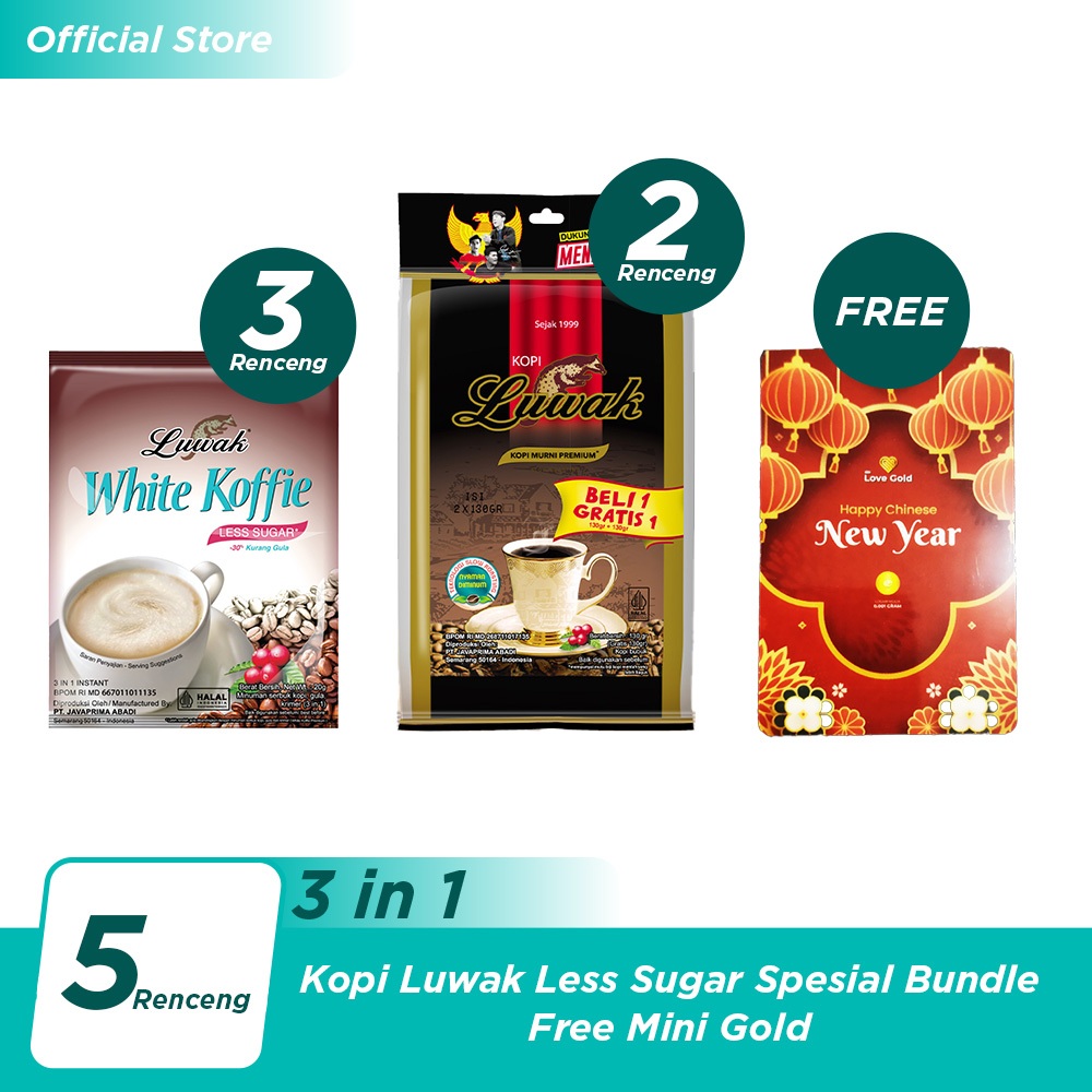 

Kopi Luwak Less Sugar Spesial Bundle - Free Mini Gold