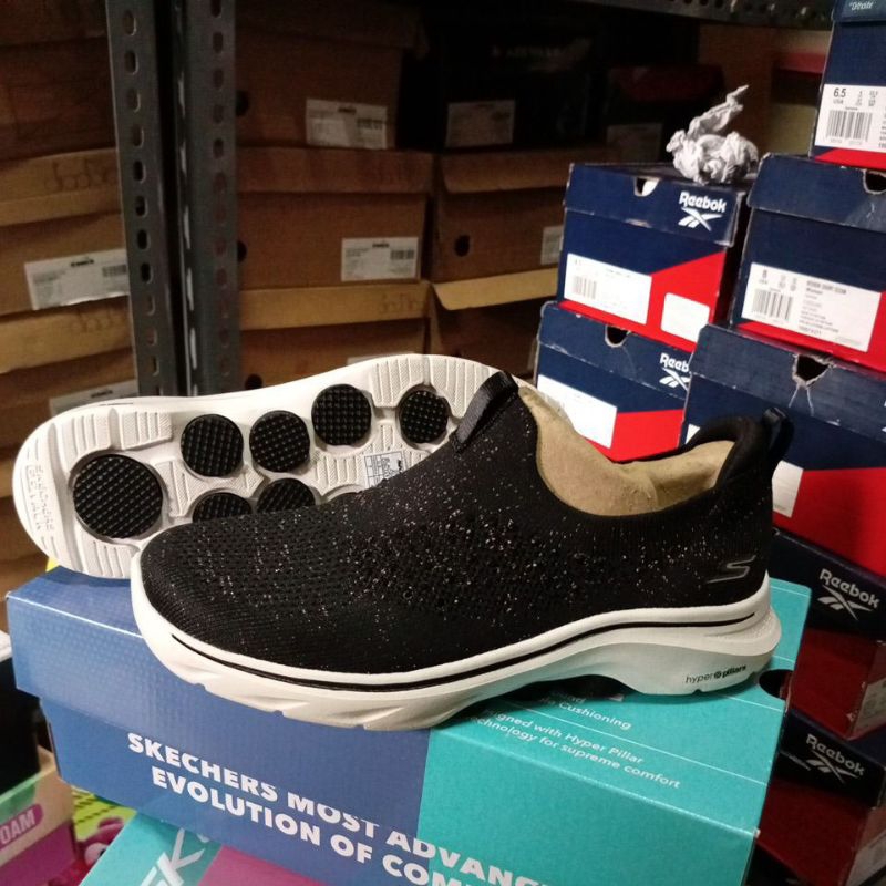 Sepatu Slip on wanita Skechers Go walk 7 Bling black Rose gold women walking shoes ORIGINAL