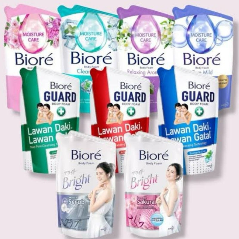 Biore Body Foam Clear Moisture Care refill (sabun mandi) 400 ml