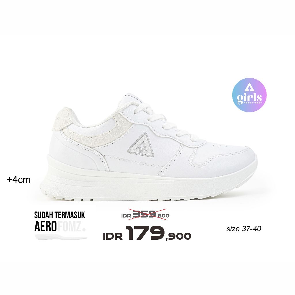 Aerostreet 37-40 Sydney Putih Putih Putih - Sepatu Sneakers Wanita