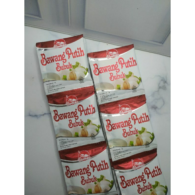

Bumbuku | Bawang Putih Bubuk | 1 Renceng Isi 12 Sachet | 5gr/Sachet