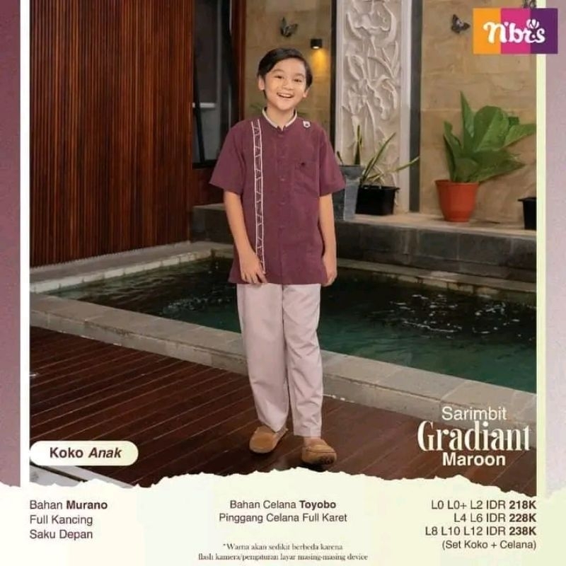 Nibras Sarimbit Gradiant Maroon