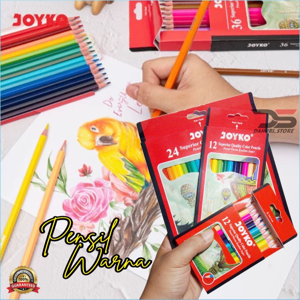 

Joyko Pensil Warna, CP -100, CP -101, CP -102, PENSIL WARNA JOYKO 24 WARNA & 12 WARNA