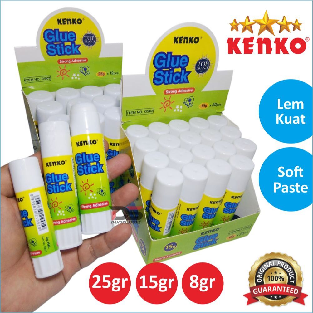 

KENKO GLUE STICK / Lem Stik / Lem Batang 8gr, 15gr, 25gr / lem stik kenko, lem kertas harga 1 pcs