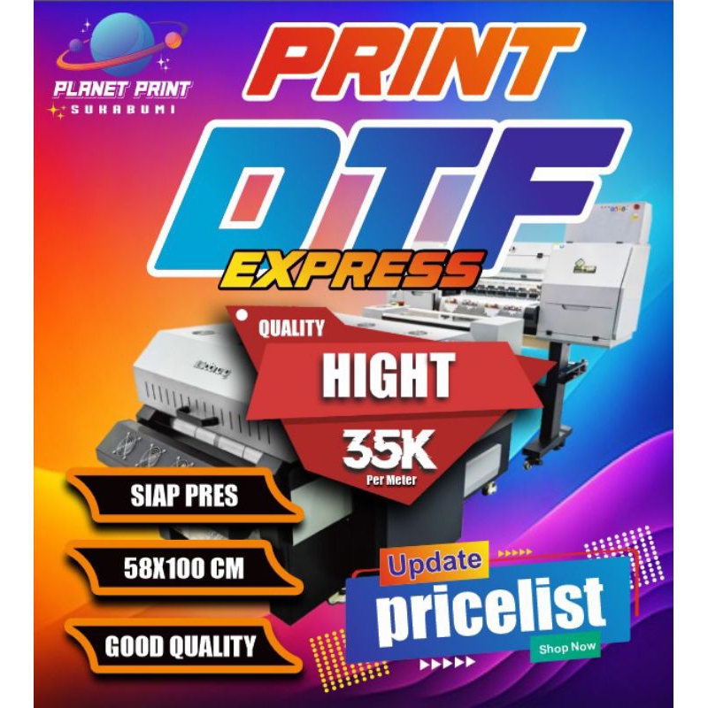 JASA PRINT / CETAK DTF METERAN HIGH QUALITY