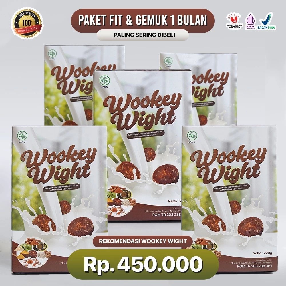 

Paket 5 BOX Wookey Weight - Susu Penambah Berat Badan 220gr