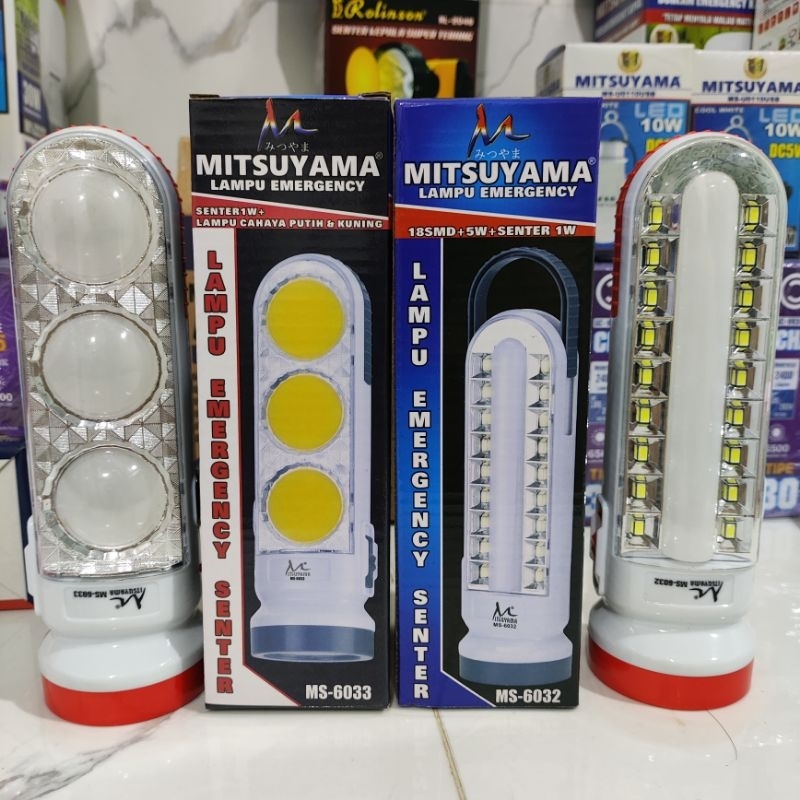 MITSUYAMA LAMPU EMERGENCY/SENTER EMERGENCY MS6032/MS6033 BISA CHARGE ATAU PAKAI BATERAI AA