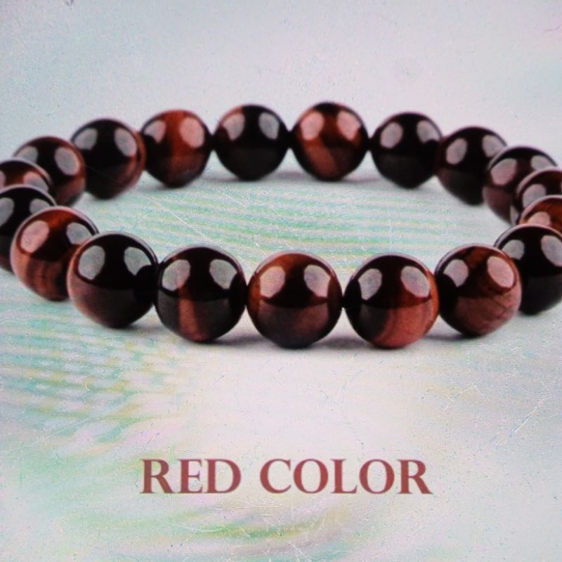 gelang batu tiger eye red color