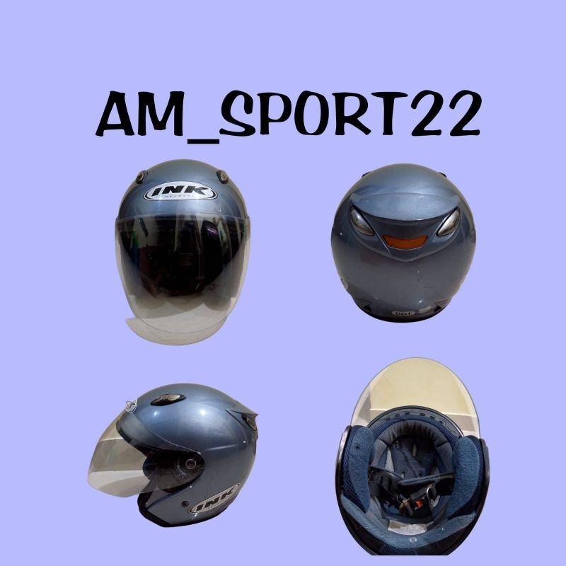 helm ink Centro jet solid grey abu muda original
