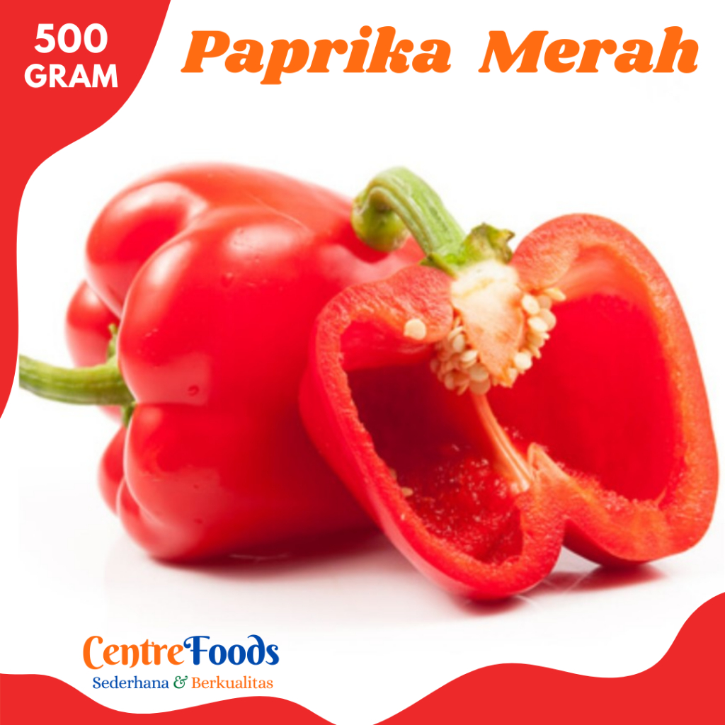 

PAPRIKA Merah - Red Bell Pepper Fresh | 500gr [ Harga Per 0,5 Kg ]