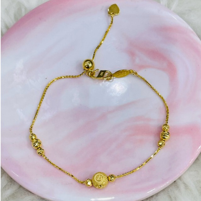 gelang serut bola pasir simple elegant murah emas asli kadar 875