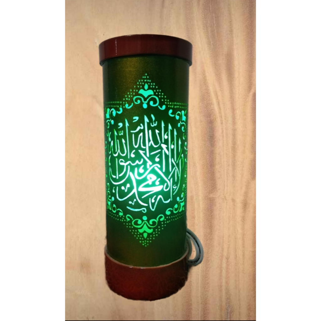 Lampu hias dinding motif kaligrafi bahan paralon PVC lampu LED