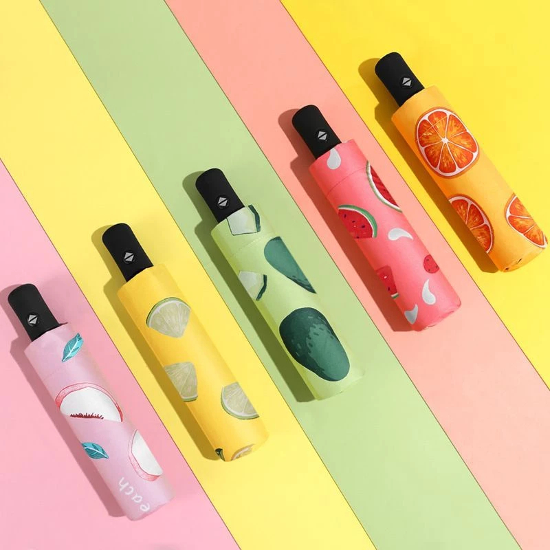 Payung Lipat Motif Buah Buahan Anti UV Payung 3D / Payung 3D Viral