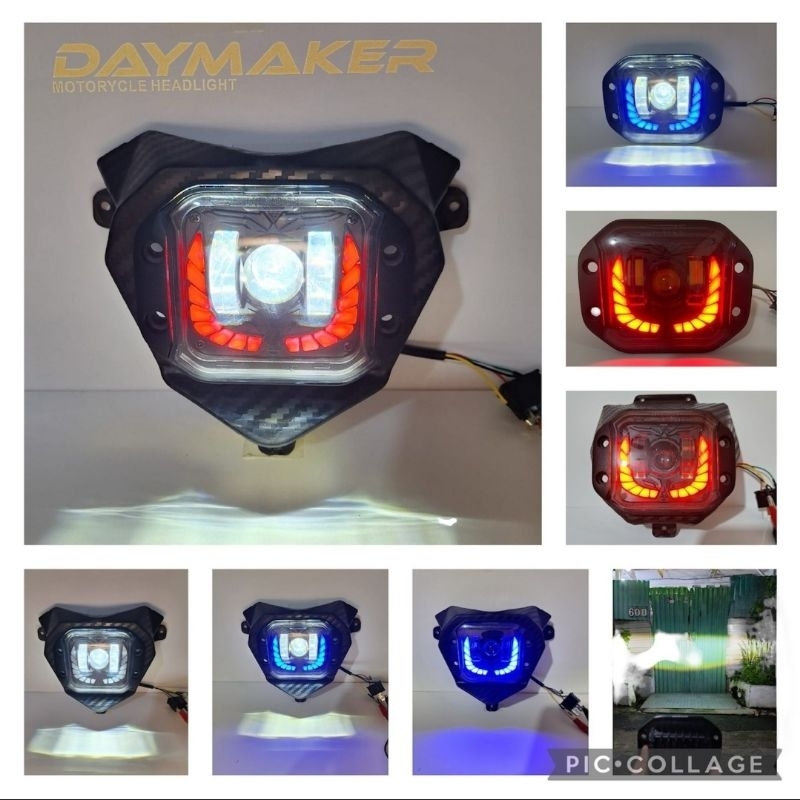 lampu depan klx bf s crf wr daymaker casing almu set cover carbon pnp / headlamp daymaker klx crf wr