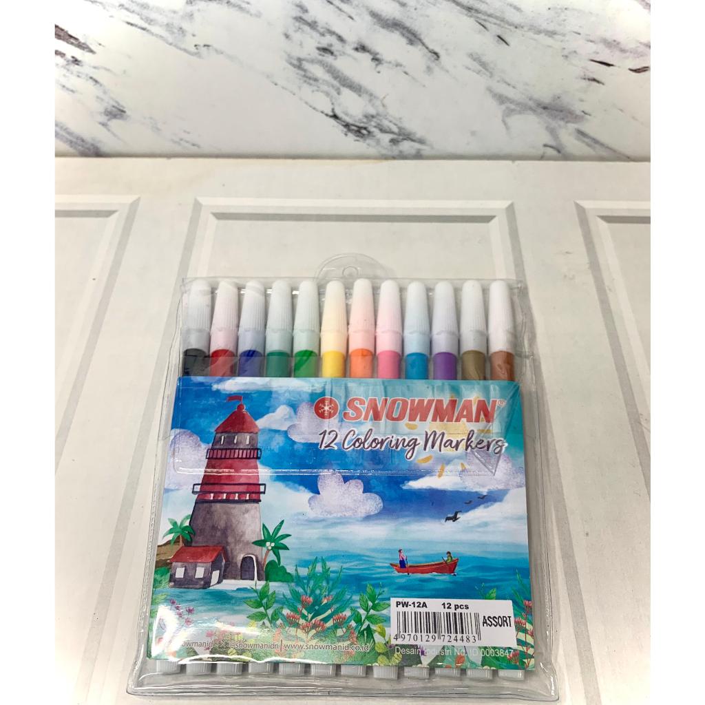 

Snowman Spidol Colouring Markers/ Spidol 12 warna Snowman/ kode PW-12A