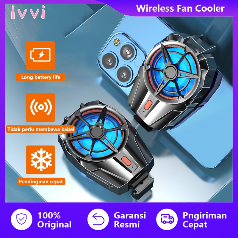 【COD】IVVI Wireless Funcooler X52 Fancooler Built-in 300mAh Baterai Pendingin HP Radiator RGB Ori