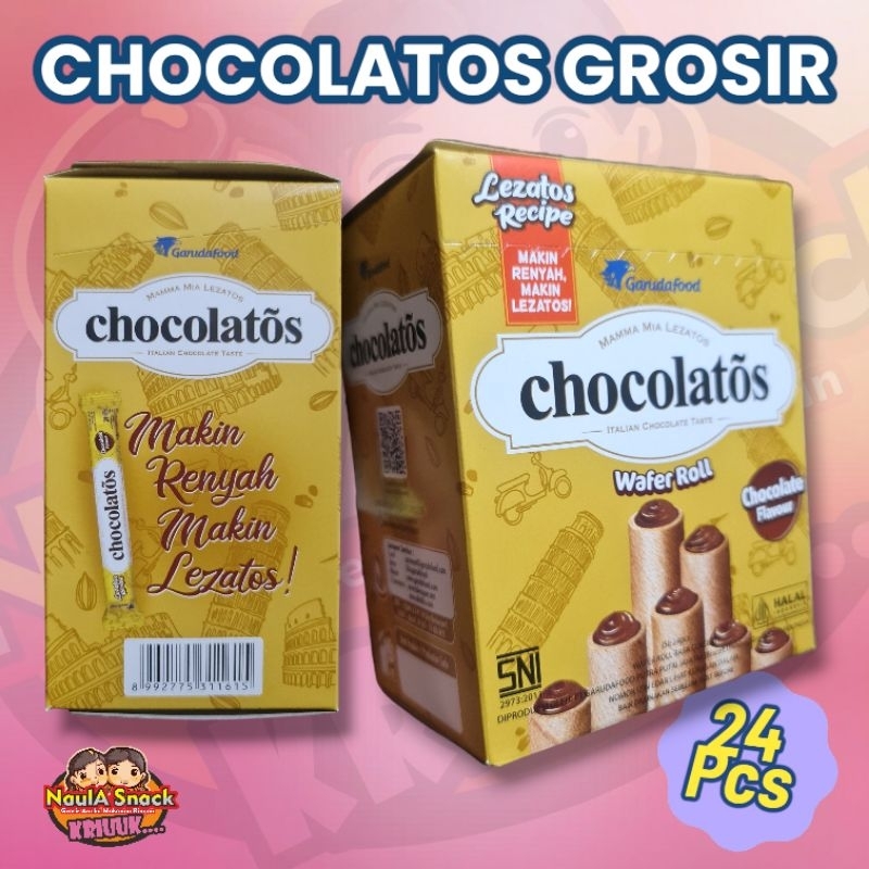 

WAFER Roll Chocolatos Grosir isi 24pcs