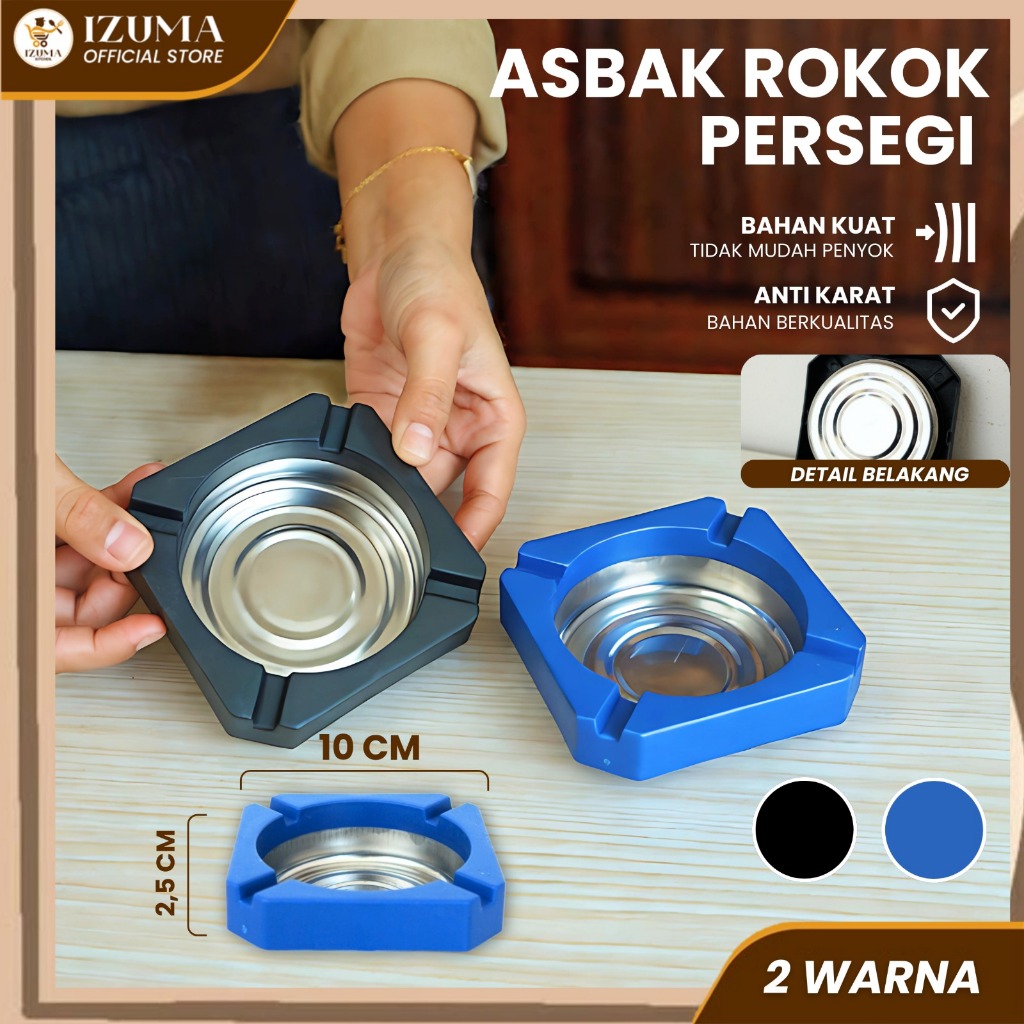 IZUMA Asbak Rokok Stainless Steel Bintang Persegi Bulat Warna