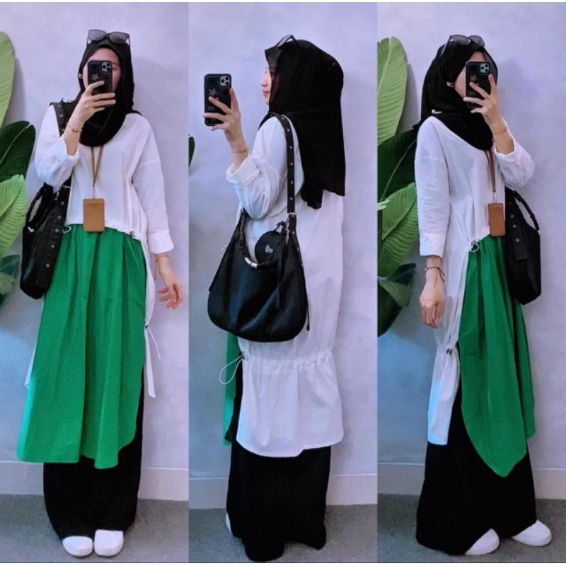 Long Tunik Wrinkles Premium Import Wanita