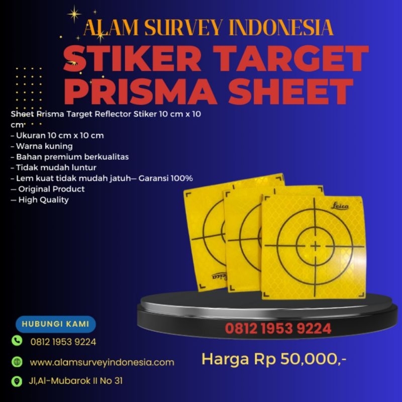 Sheet Prisma Target Reflector Stiker 10cm x 10cm