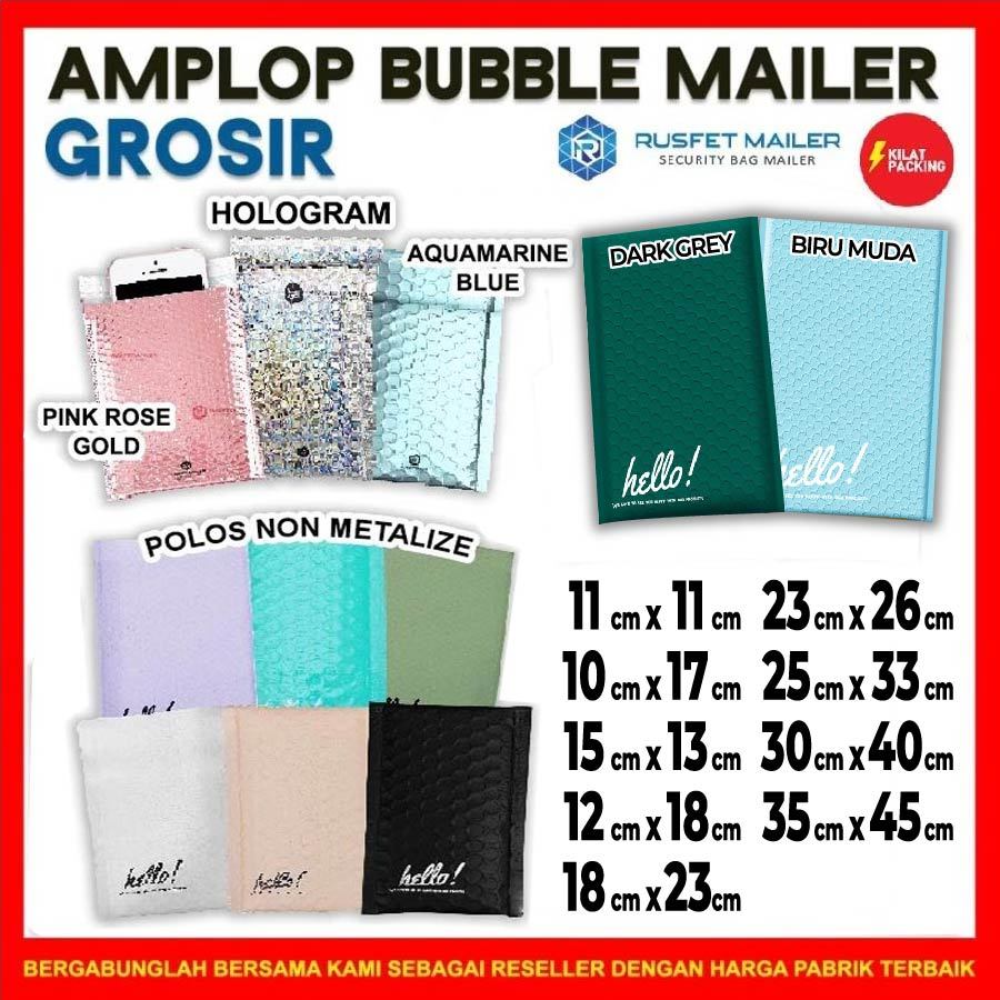 

Amplop Bubble Mailer Bubble Bungkus Packing Envelope Packing Rusfet Satuan