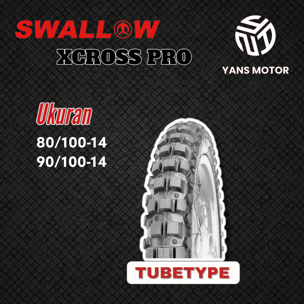 SWALLOW XCROSS PRO MATIC RING 14 80/100-14 90/100-14 BAN TRAIL BAN GUNUNG MATIC TUBETYPE