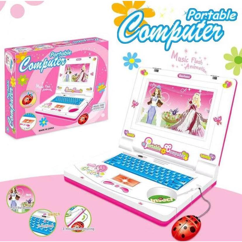 Portable Computer Mini Mainan Edukasi Laptop Anak Notebook