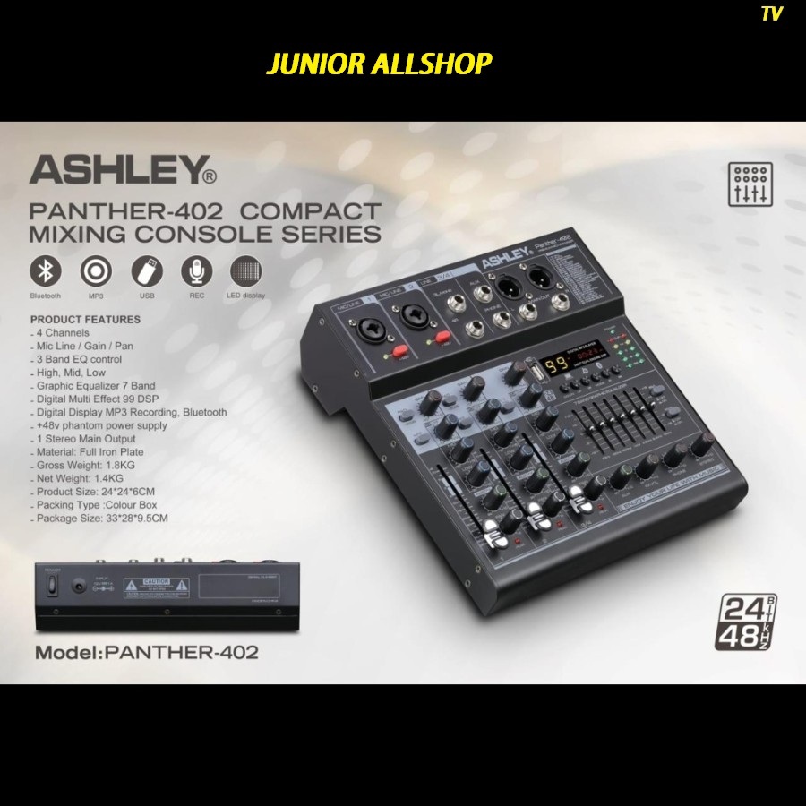 Mixer Ashley Panther 402 Mixer Ashley Panther402 4 Channel Bluetooth ORIGINAL
