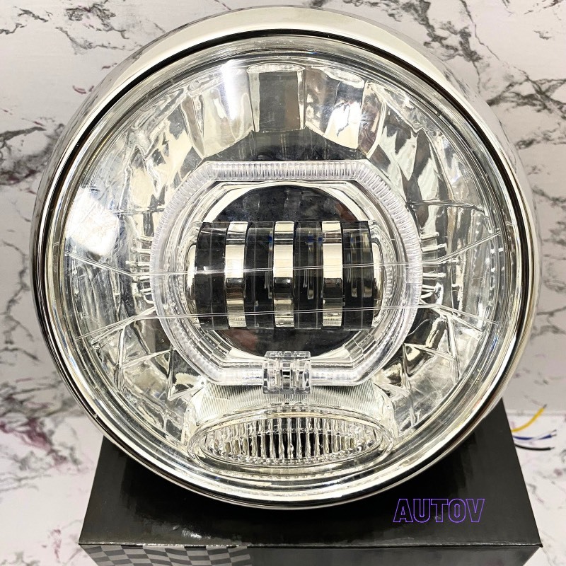 LAMPU DEPAN 4 LED PLUS BILED PEMAKAIAN MOTOR VIXION OLD RX KING NINJA SS PLUS BATOK WARNA FULL HITAM