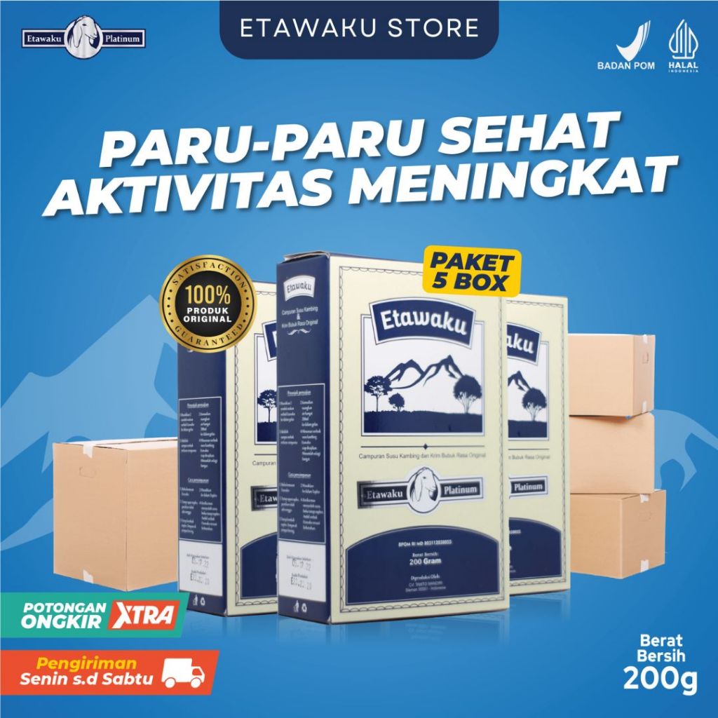 

Etawaku Platinum Susu Kambing Murni Atasi Nyeri Sendi & Tulang Original 5 Box