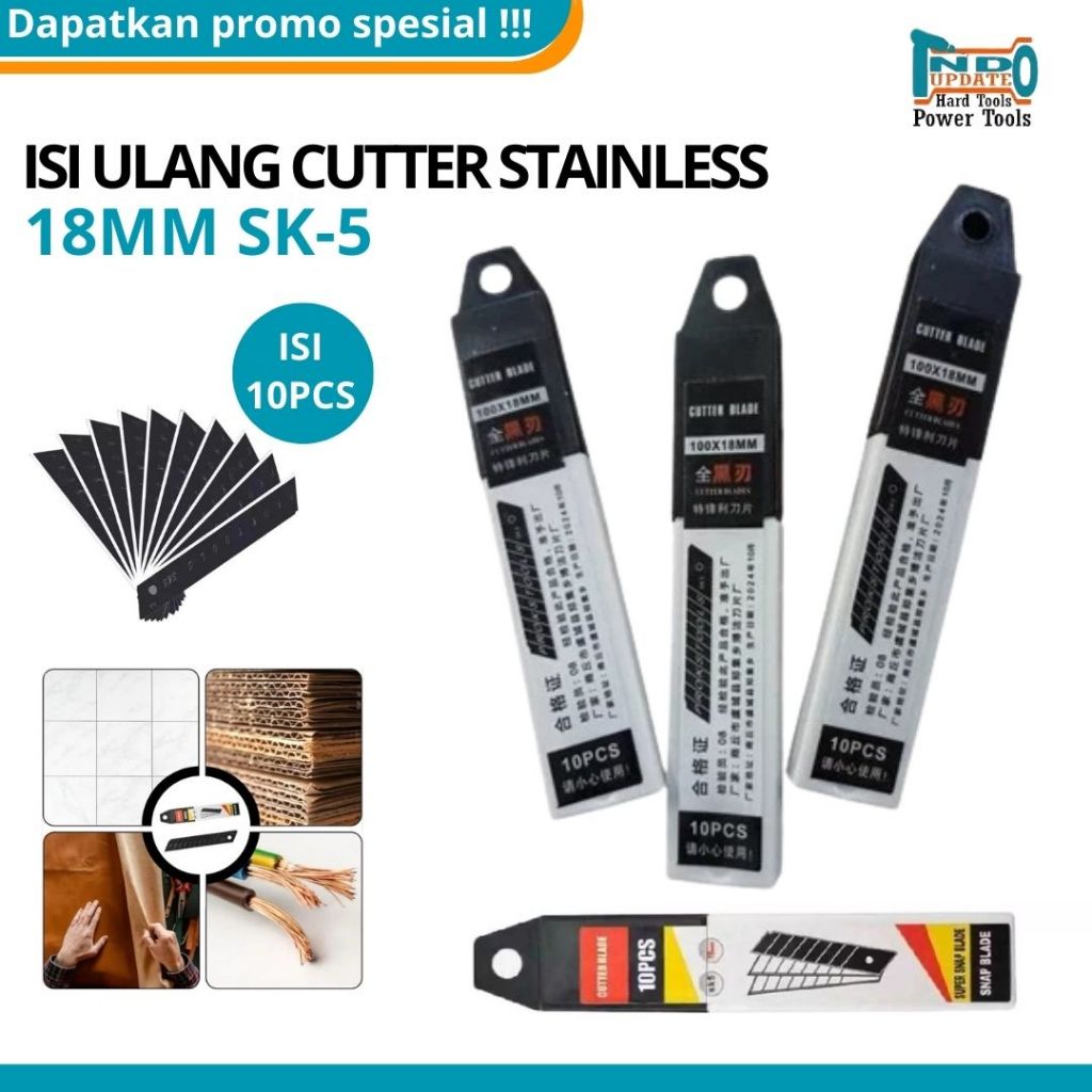 

Isi Cutter Besar / Isi Kater / Refill Cutter Stainless / Pisau Cutter / Isi Ulang Piso Kater Stainlestell