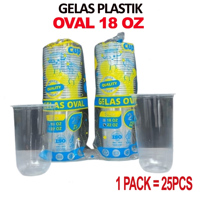 

Ukf5Pc6F4H (Kuliner.Kita) Gelas Cup Plastik Oval I Ukuran 18Oz I Merk Tip Top I 1 Slop Isi 25 Pcs I