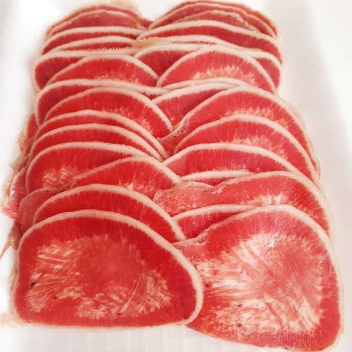 

Daging Lidah Sapi Slice AUS import / Tounge Slice Gyutan 500gr