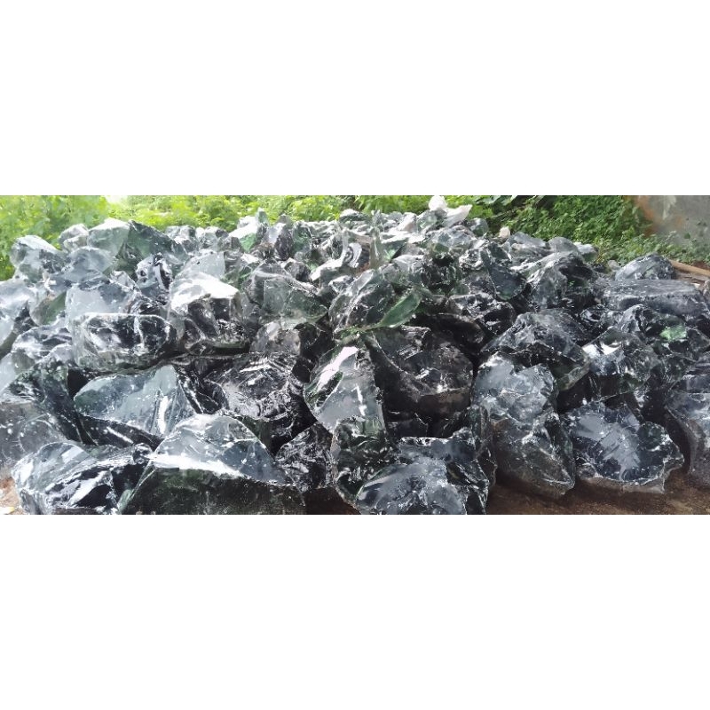 Batu Obsidian Bahan Hijau Cingcau 50 kg