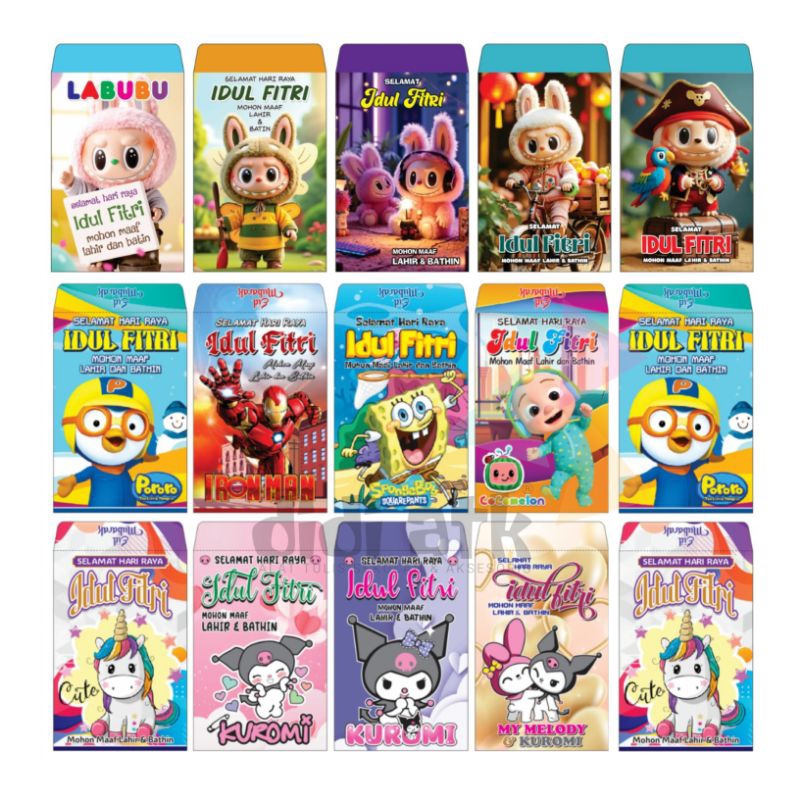 

Angpau Lebaran Karakter Labubu & Kuromi Ukuran Medium Amplop Idul Fitri 1 Pak (Isi 100 Lembar)