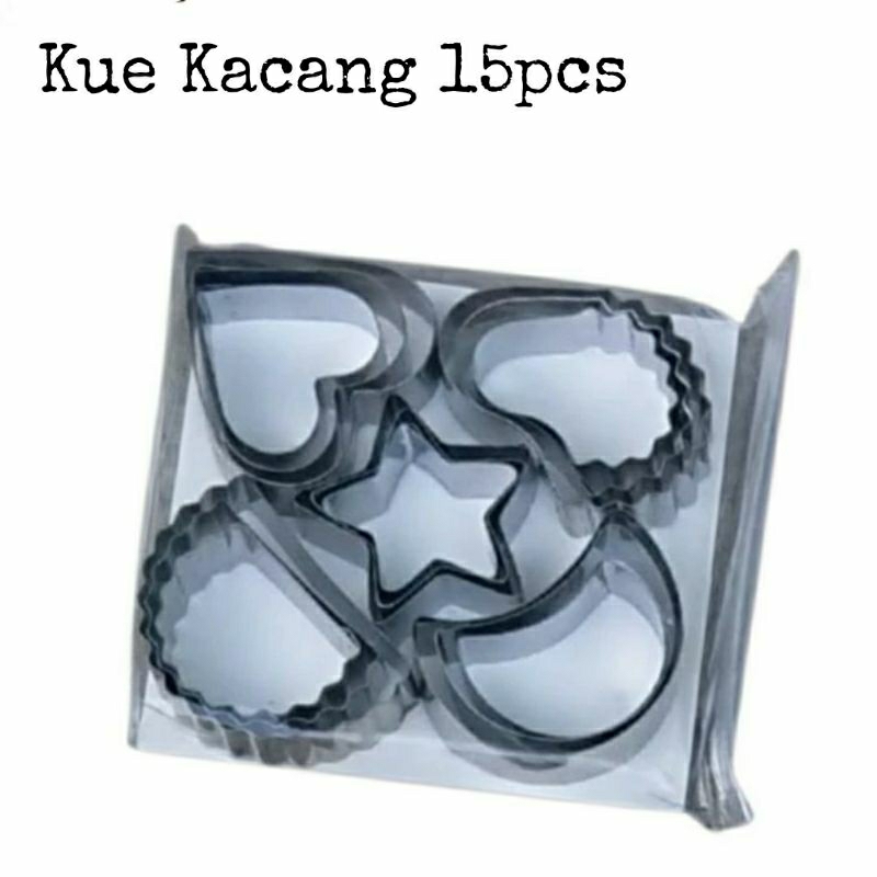 Cetakan kue Kacang cookie cutter kastengel kue kering isi 15 mika cantik