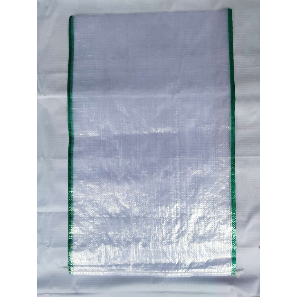 KARUNG PLASTIK 10KG 35X55CM TRANSPARANT HIJAU 100%BARU KUAT MURAH (PAKET 10 PCS )