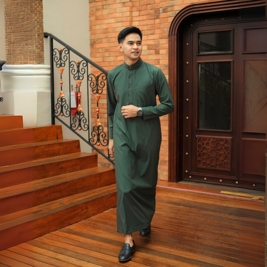 BASTOH Koko Jubah Bordir Pria Gowri Lengan Panjang