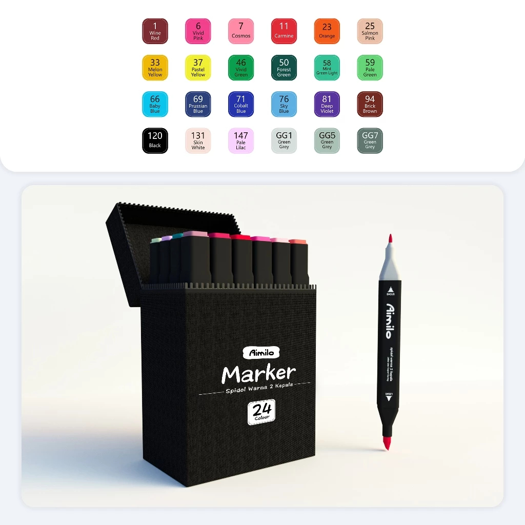 

Spidol Warna Warni 1 Set 2 Tip Touch Marker