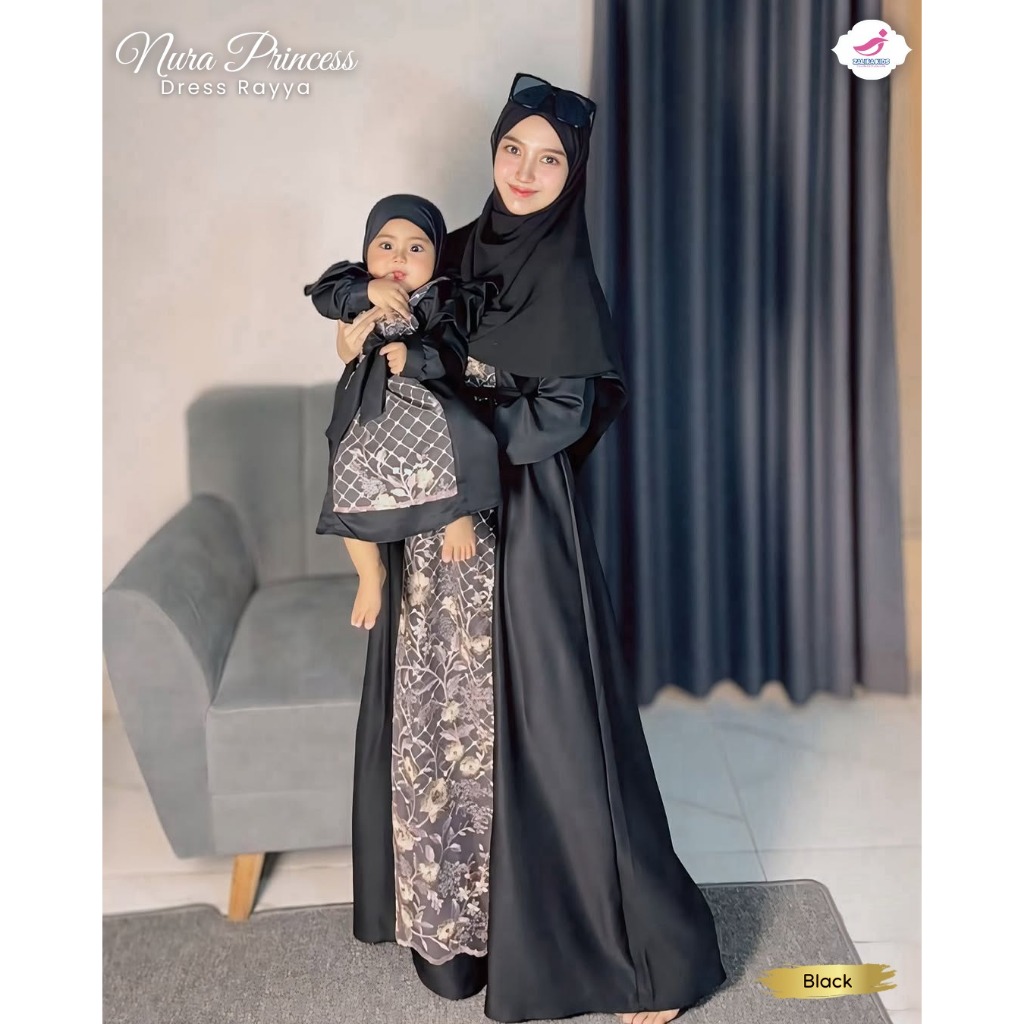 Gamis Couple Ibu dan Anak Perempuan Nura Dress couple mom and kids mewah Abaya Dress Zalira Kids